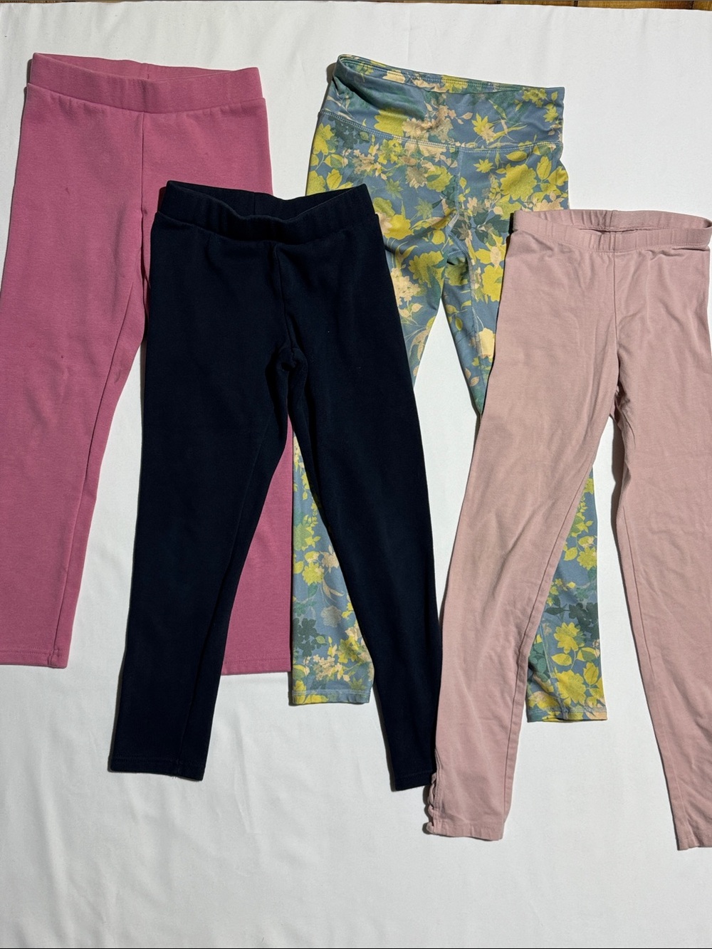 Girls' Soft Cotton Leggings - Dark Pink, Blue, Floral, Light pink